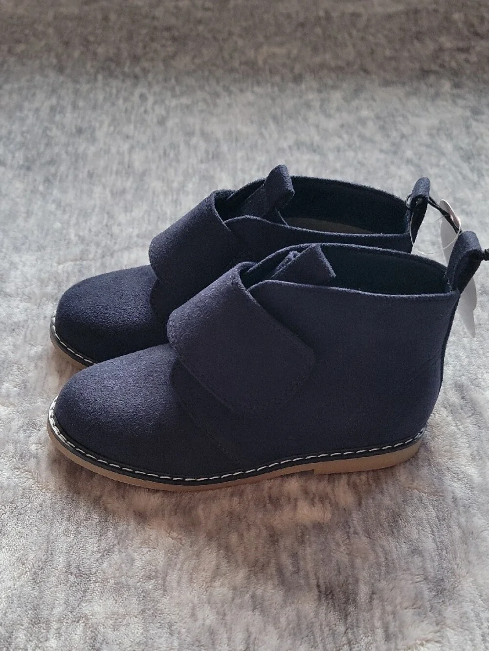 Toddler Navy Suede Ankle Boots with Velcro Closure Size 12